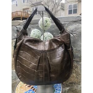 FRANCESCO BIASIA 'Nikki' Croc Embossed Hobo PURSE (500